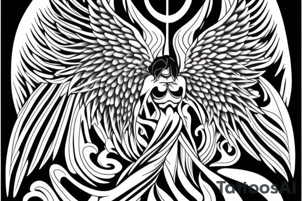 The god of death transformed into an angel. tattoo idea