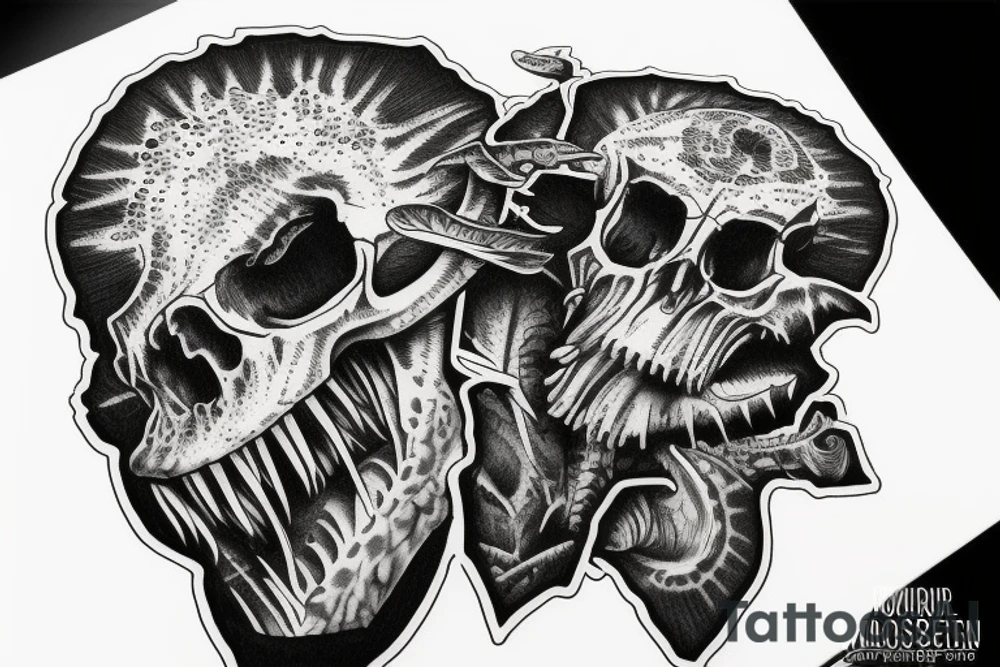 dinosaurs skulls tattoo idea