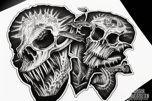dinosaurs skulls tattoo idea