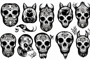 animals skulls tattoo idea