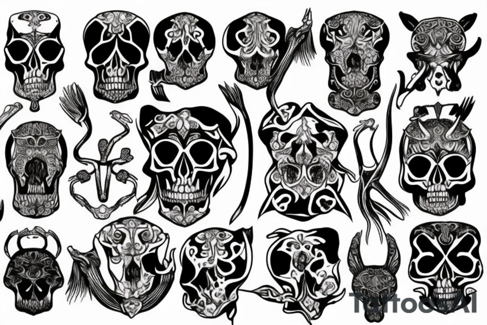 animals skulls tattoo idea