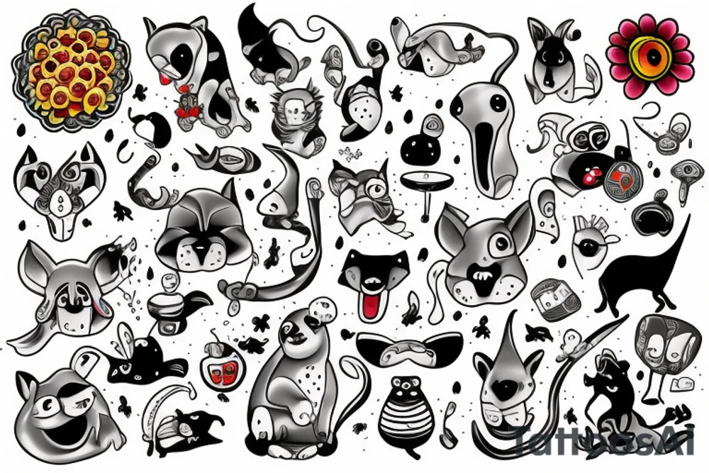 funny animals tattoo idea