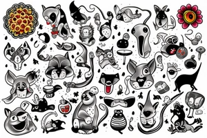 funny animals tattoo idea