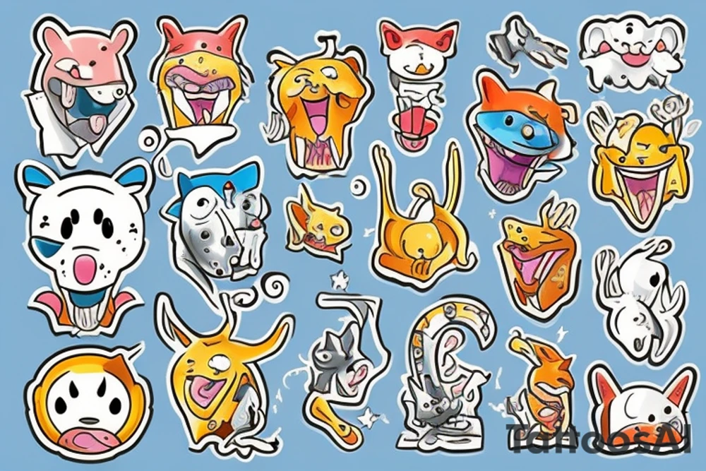 funny animals tattoo idea