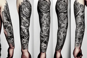 Cool tattoo arm sleeve no skulls tattoo idea