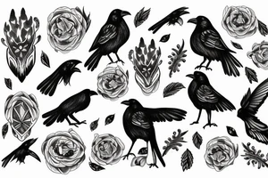 crow tresh polka tattoo idea