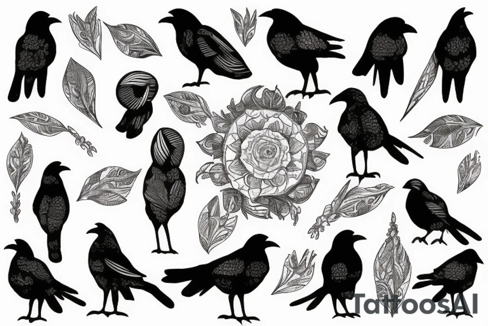 crow tresh polka tattoo idea