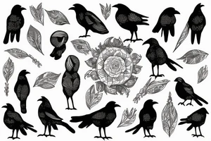 crow tresh polka tattoo idea