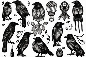 crow trash polka tattoo idea