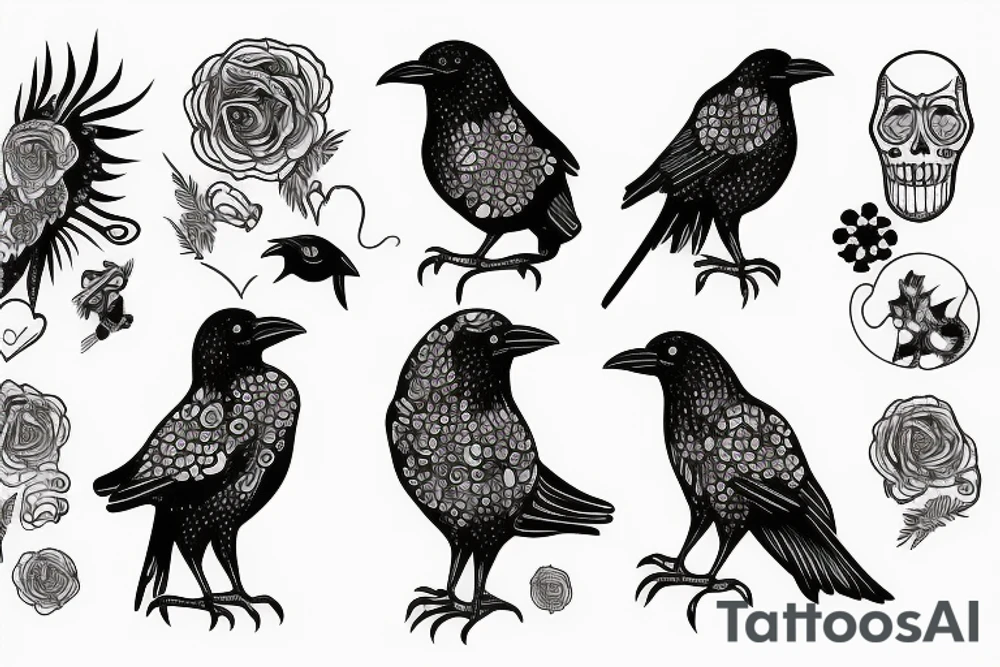 crow trash polka tattoo idea