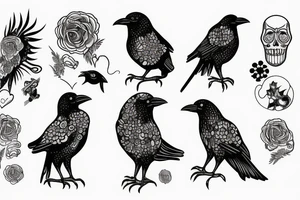 crow trash polka tattoo idea