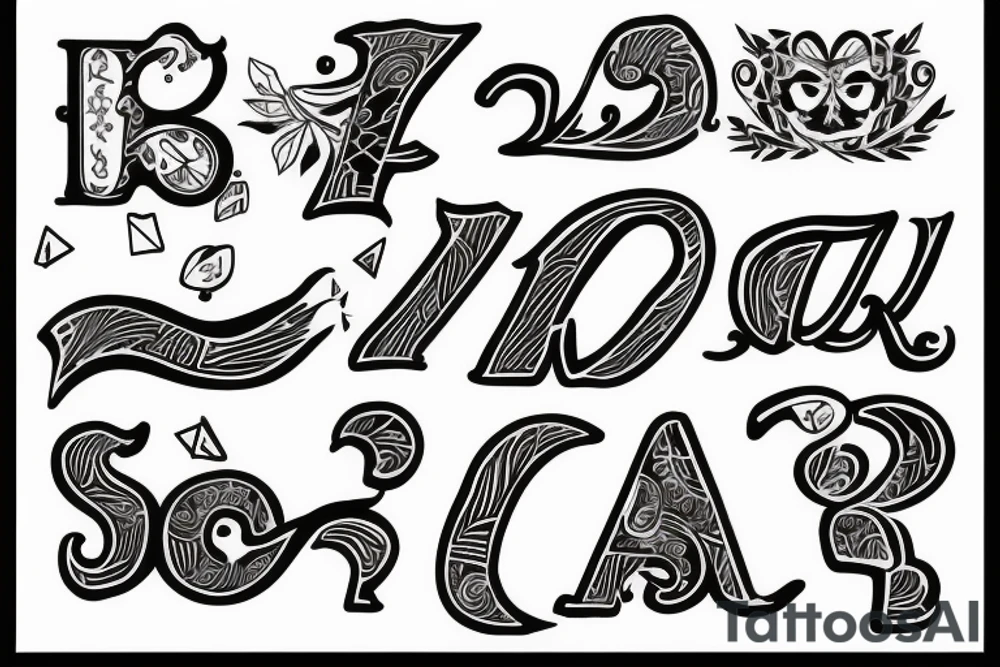 Letters B, O, M, T tattoo idea