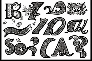 Letters B, O, M, T tattoo idea