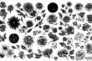 dark flower tattoo idea