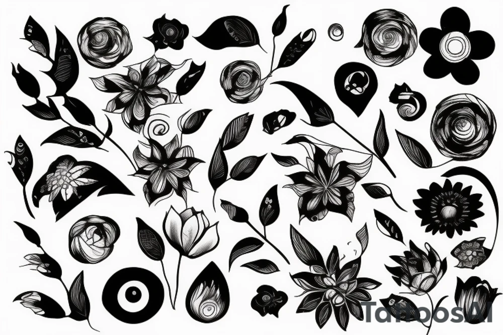 dark flower tattoo idea