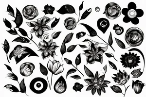 dark flower tattoo idea