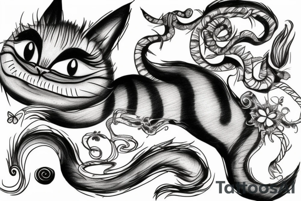 Cheshire cat tattoo idea