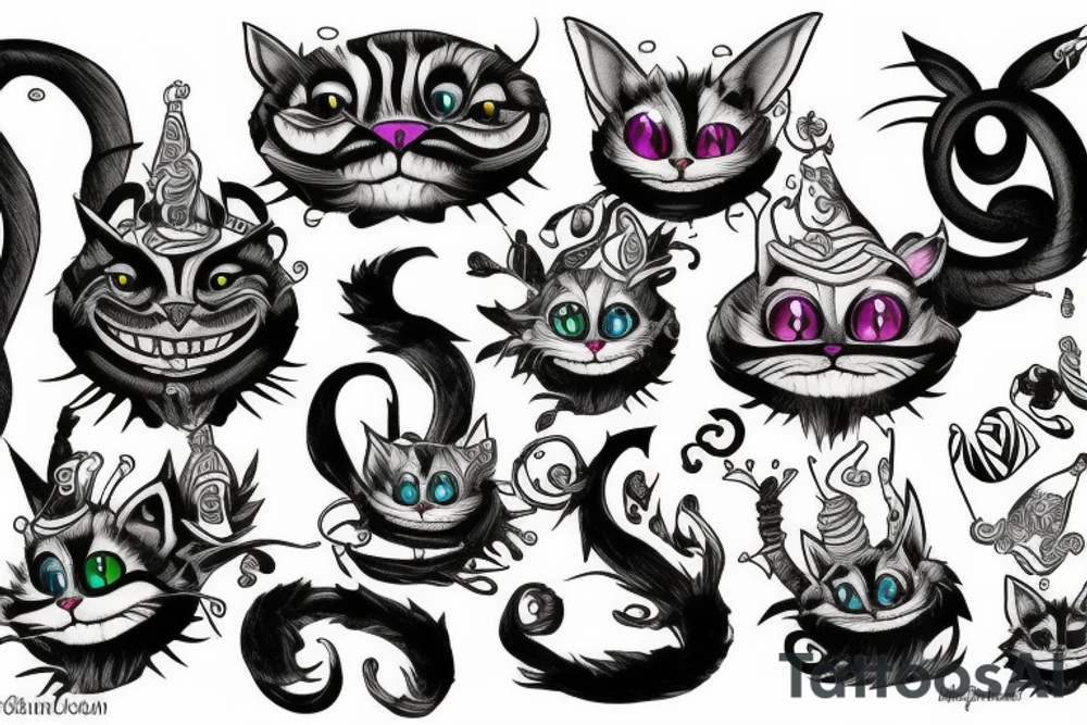Cheshire cat tattoo idea