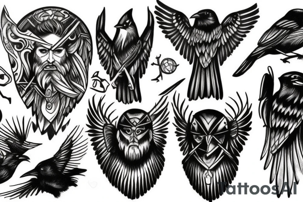 Odin and his crows tattoo idea
