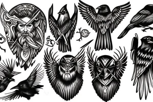 Odin and his crows tattoo idea