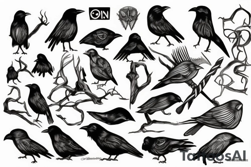 Odin and his crows tattoo idea