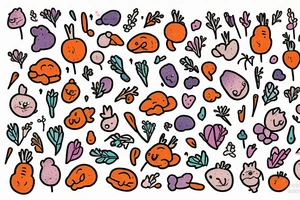 Pixel background gradient.  Carrot, rabbit, 313, Chem1st tattoo idea