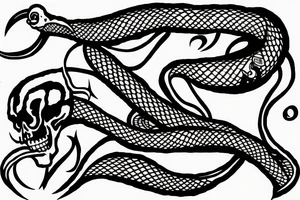 snake with a skeleton head tattoo idea