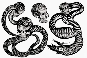 snake with a skeleton head tattoo idea