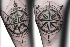 compass in an arm band tattoo idea
