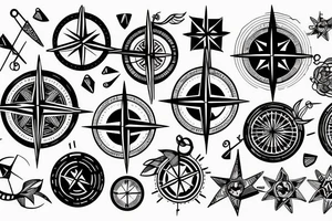 compass in an arm band tattoo idea