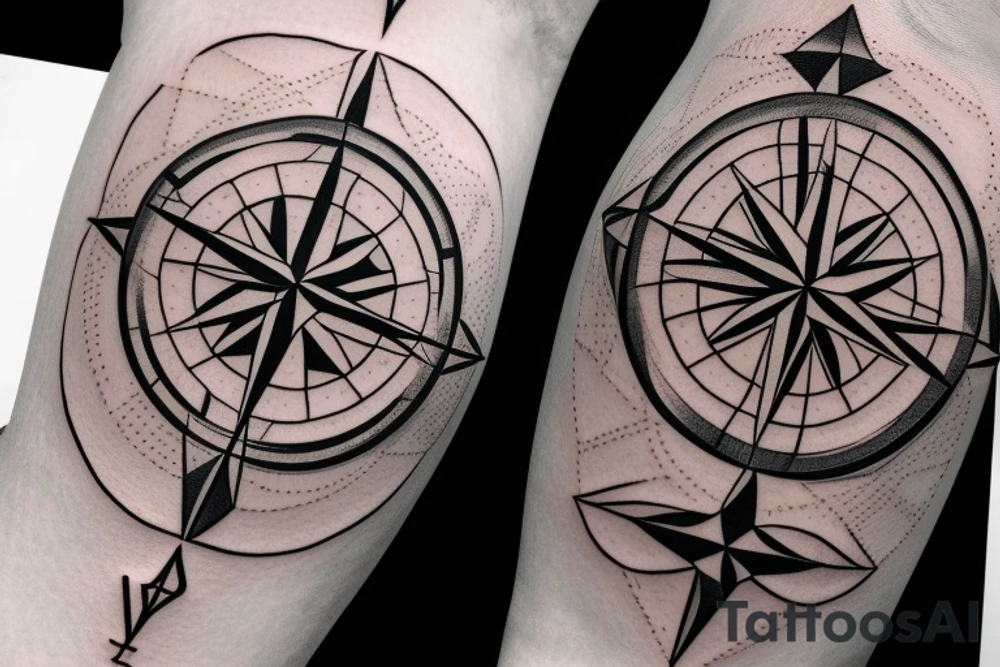 compass in an armband tattoo idea