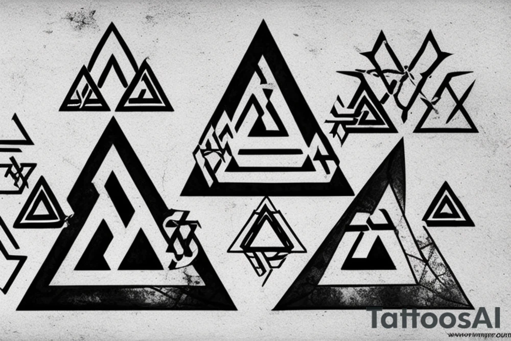 Valknut. Three triangles and other is more rusted than other tattoo idea