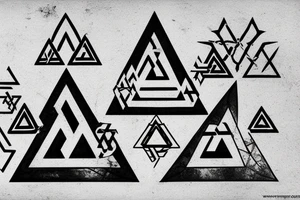 Valknut. Three triangles and other is more rusted than other tattoo idea