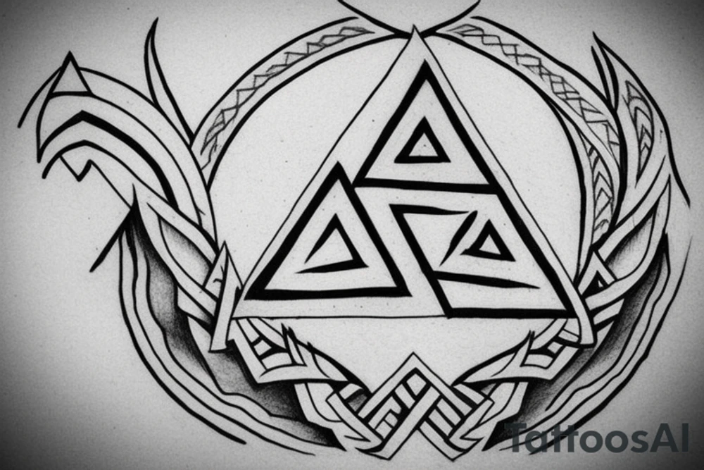 Valknut. Three triangles and other is more rusted than other tattoo idea