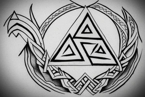 Valknut. Three triangles and other is more rusted than other tattoo idea