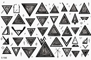 Three triangles and each other is more rusted than the previous one tattoo idea