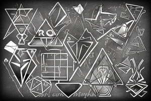 Three triangles and each other is more rusted than the previous one tattoo idea