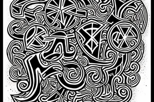 new alphabet letters in runes style tattoo idea