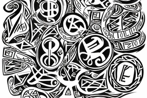 new alphabet letters in runes style tattoo idea