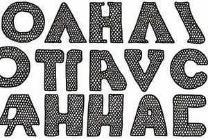 alphabet letters in dots and lines shape tattoo idea