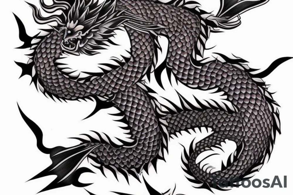Japanese dragon on arm tattoo idea