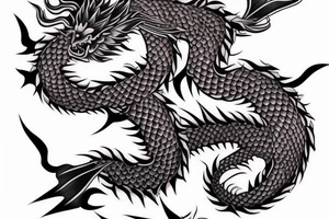 Japanese dragon on arm tattoo idea