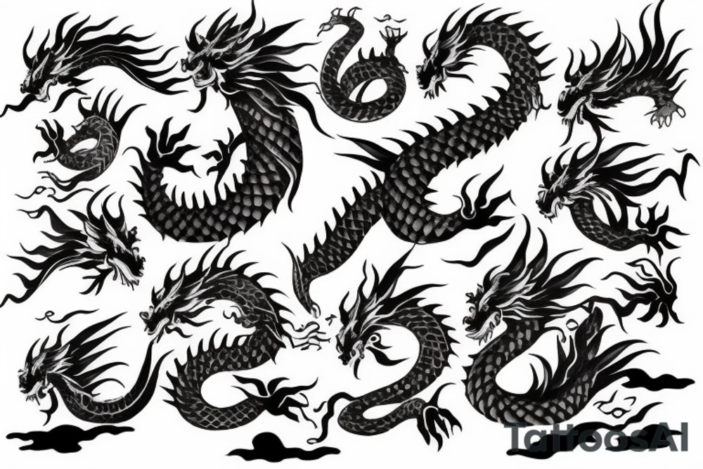 Japanese dragon on arm tattoo idea