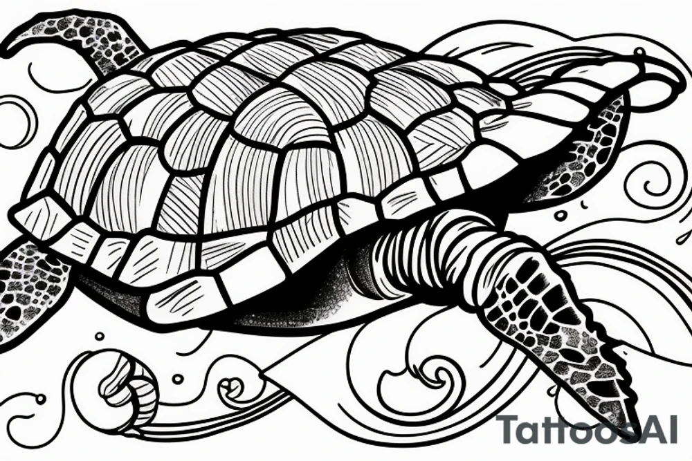 Sea Turtle watching the universe tattoo idea