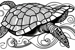 Sea Turtle watching the universe tattoo idea