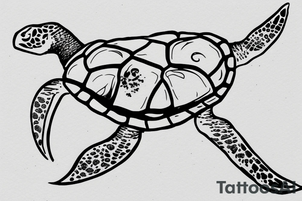 Sea Turtle watching the universe tattoo idea