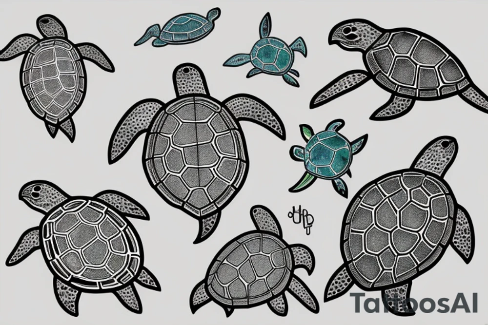 Sea Turtle aesthetic tattoo idea