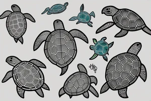 Sea Turtle aesthetic tattoo idea