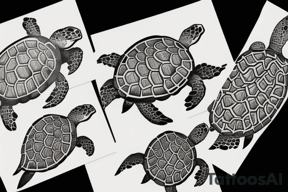 Sea Turtle aesthetic tattoo idea
