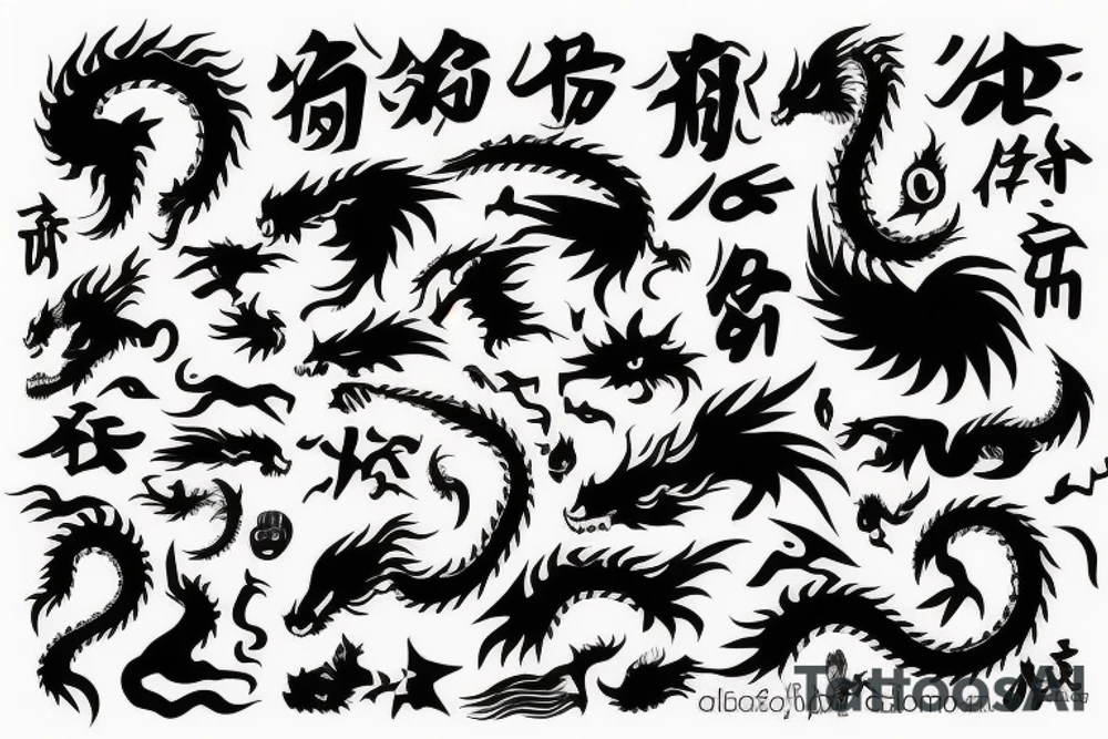 Celestial dragon tattoo idea
